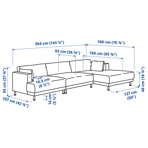IKEA - UPPAKRA, 4,5-seat sofa and chaise longue, Axvall off-white
