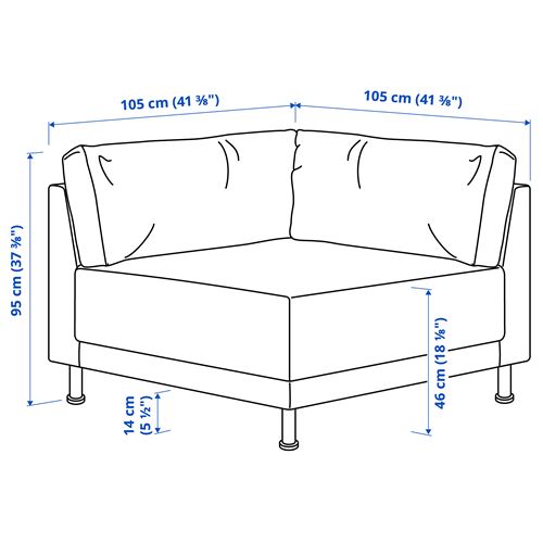IKEA - UPPAKRA, köşe koltuk, Axvall kırık beyaz