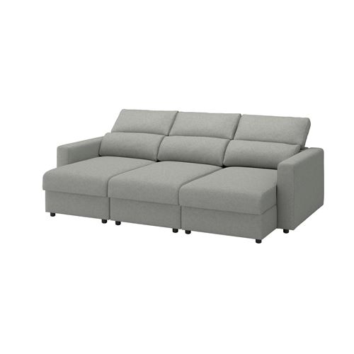 IKEA - MALMKÖPING, 3-seat sofa with chaise longue, tibbleby beige-grey