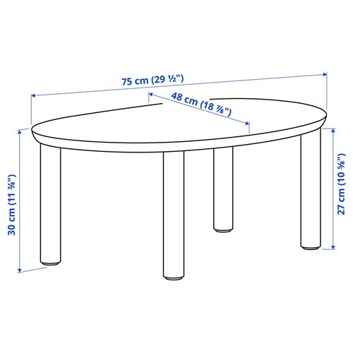 IKEA - ÖRTRASK, coffee table, black-ash effect, 75x48 cm