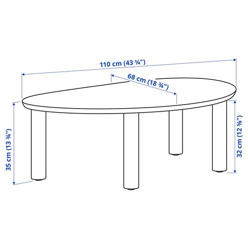 IKEA - ÖRTRASK, coffee table, brown ash veneer, 110x68 cm