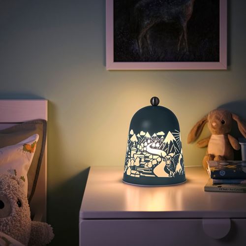 IKEA - SOLSKUR, çocuk masa lambası, açık mavi