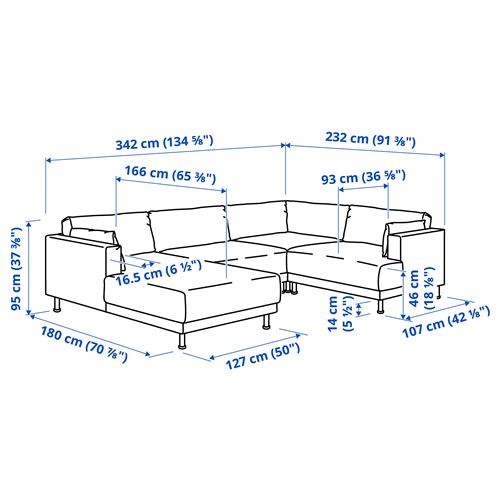 IKEA - UPPAKRA, 4.5-seater corner sofa with chaise lounge, Axvall off-white