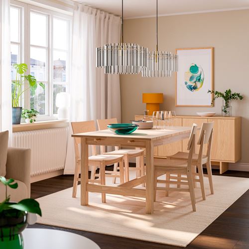 IKEA - KARSKAR, açılır yemek masası, kauçuk, 4-6 kişilik
