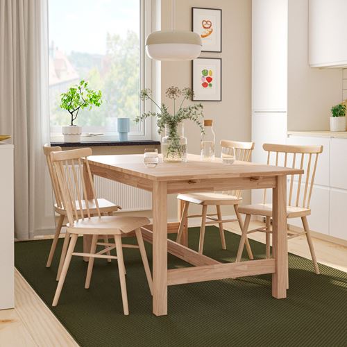 IKEA - KARSKAR/HÖGVED, dining set, rubberwood-birch veneer, 4 chairs