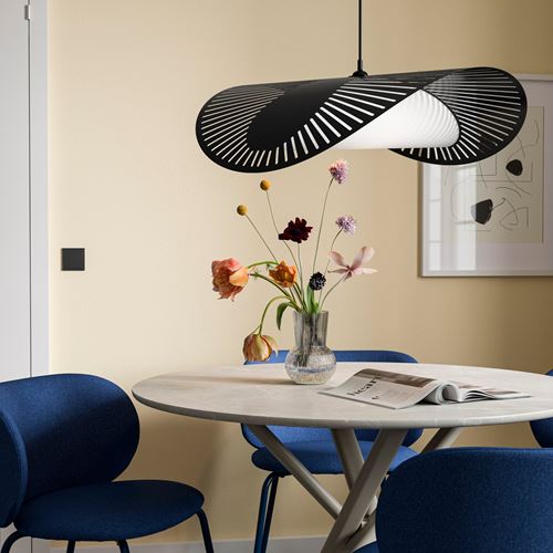 IKEA - KVALLSDOPP, sarkıt lamba abajur başlığı, siyah, 72 cm