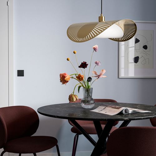 IKEA - KVALLSDOPP, sarkıt lamba abajur başlığı, pirinç rengi, 52 cm