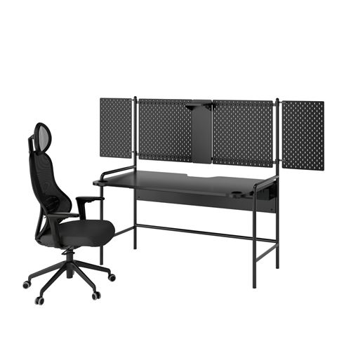IKEA - FRÖSKELAS/UTKLASSNING, gaming desk and chair, black-anthracite