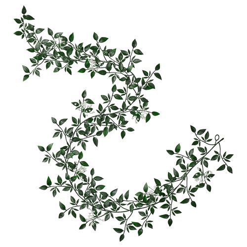 IKEA - SMYCKA, artificial wreath, white, 1.5 m