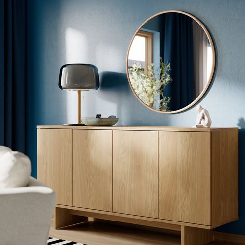 IKEA - EDSGARN, round mirror, oak, 80 cm
