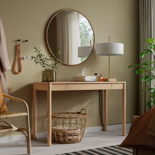 IKEA - EDSGARN, round mirror, walnut, 80 cm