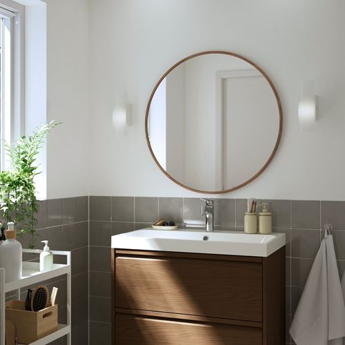 IKEA - EDSGARN, round mirror, walnut, 80 cm