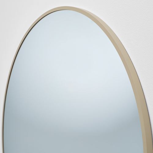 IKEA - KVALMSÖ, round mirror, beige, 90 cm