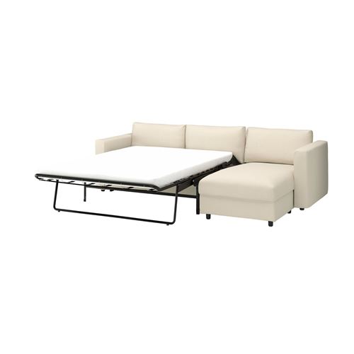 IKEA - VIMLE, 3-seater sofa-bed with chaise longue, knaback light beige