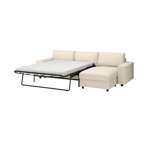 IKEA - VIMLE, 3-seater sofa-bed with chaise longue, knaback light beige