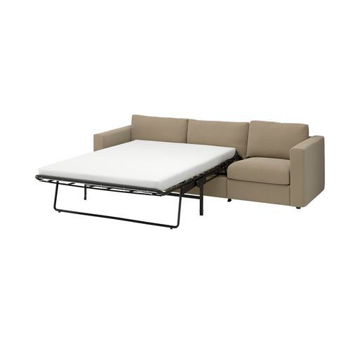 IKEA - VIMLE, 3'lü yataklı kanepe, Johanneshov kahverengi-bej