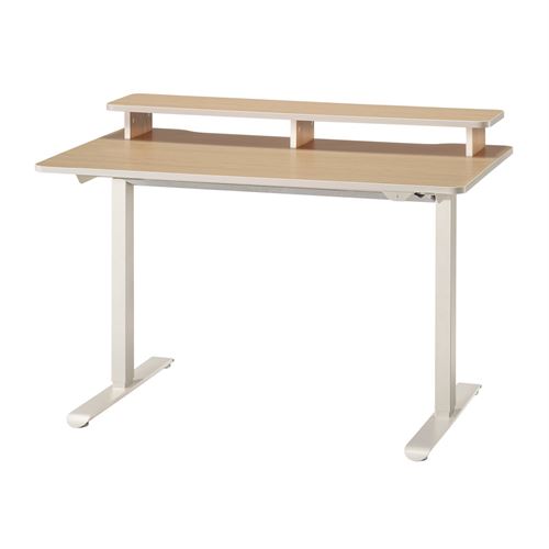 IKEA - TRAVSPORT, height adjustable desk, beige-oak look, 120x70 cm