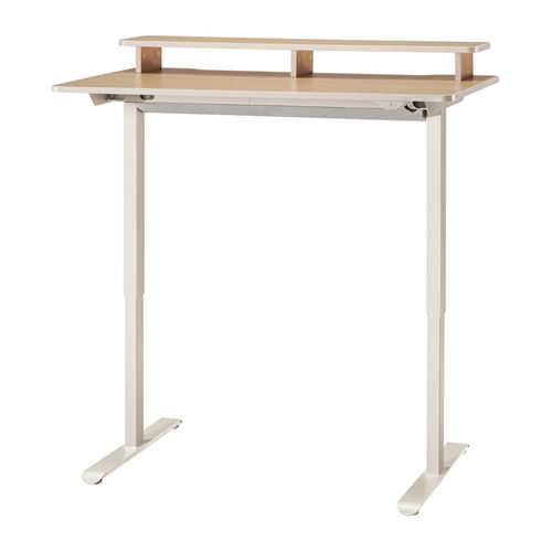 IKEA - TRAVSPORT, height adjustable desk, beige-oak look, 120x70 cm