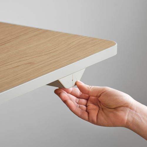 IKEA - TRAVSPORT, height adjustable desk, beige-oak look, 120x70 cm