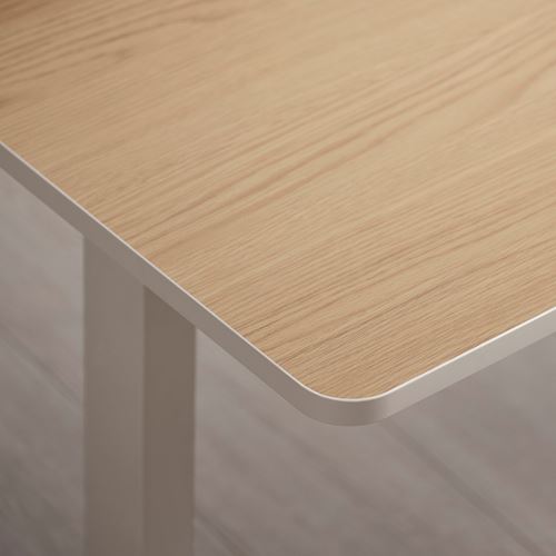 IKEA - TRAVSPORT, height adjustable desk, beige-oak look, 120x70 cm