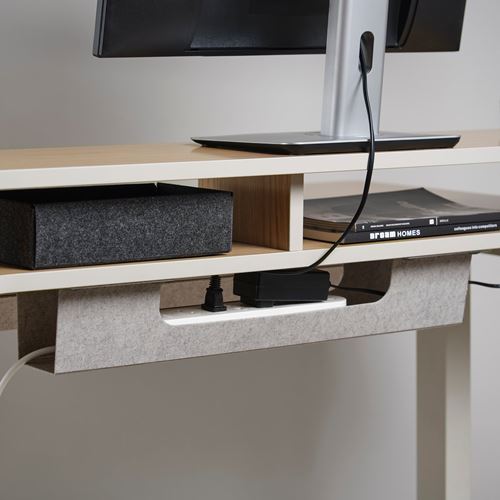 IKEA - TRAVSPORT, height adjustable desk, beige-oak look, 120x70 cm