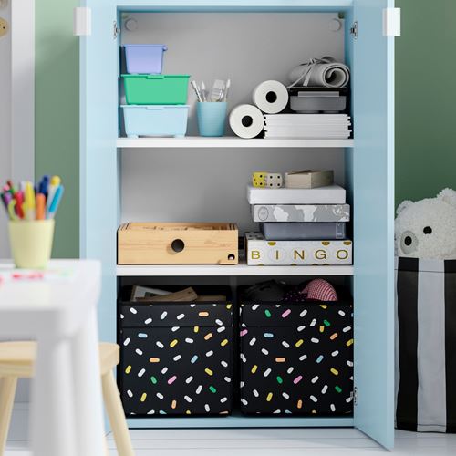 IKEA - LASTARE, LASTARE wardrobe, white-blue, 60x42x200 cm
