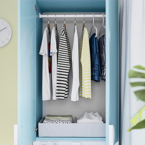 IKEA - LASTARE, LASTARE wardrobe, white-blue, 60x42x200 cm
