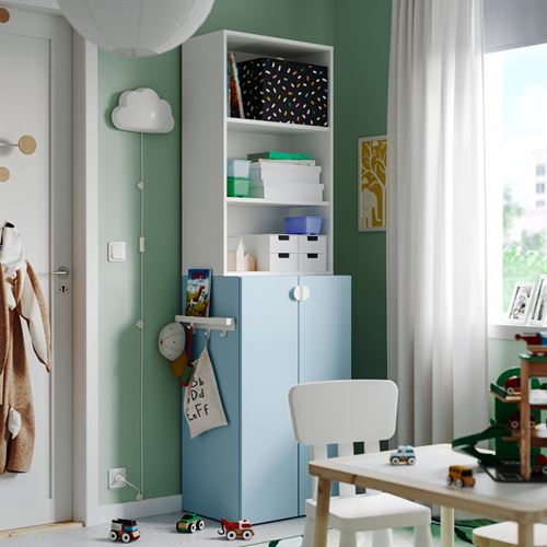 IKEA - LASTARE, LASTARE wardrobe, white-blue, 60x42x200 cm