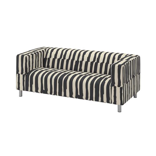 IKEA - KLIPPAN, 2-seat sofa cover, grimsmala black-beige