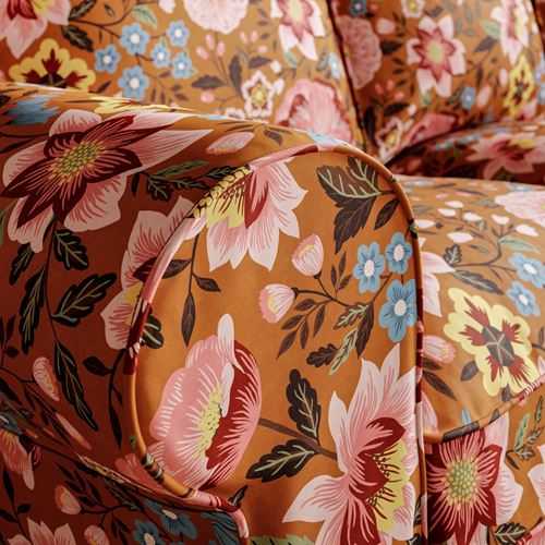 IKEA - EKTORP, 2-seat sofa, mangbyn brown-multicolour