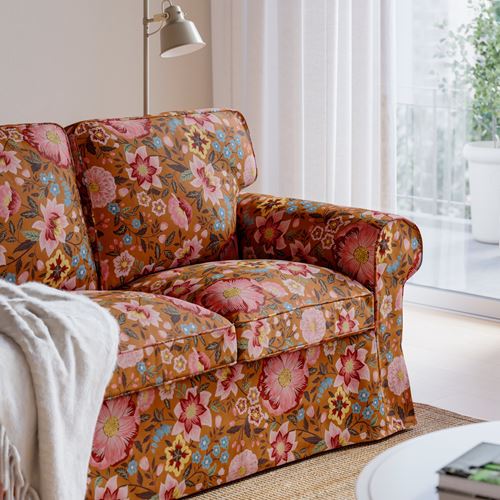 IKEA - EKTORP, 3-seat sofa, mangbyn brown-multicolour