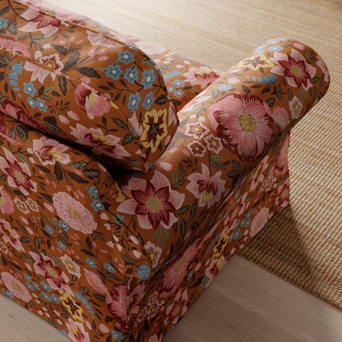 IKEA - EKTORP, 3-seat sofa, mangbyn brown-multicolour