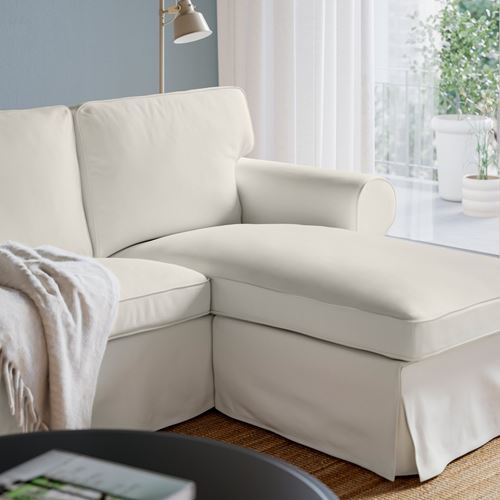IKEA - EKTORP, 3-seat sofa with chaise longue, Blekinge white