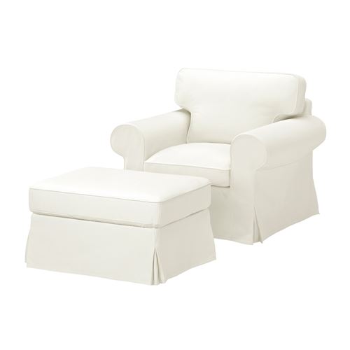 armchair and pouffe