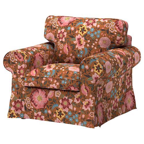 IKEA - EKTORP, armchair cover, mangbyn brown-multicolour