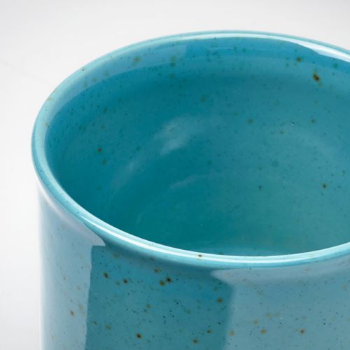 IKEA - SAMMETSSYREN, stoneware plant pot, turquoise, 9 cm
