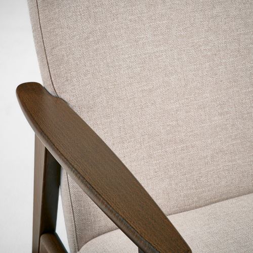 IKEA - EKENASET, armchair, walnut effect-kilanda light beige