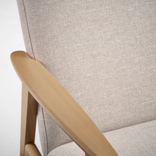 IKEA - EKENASET, armchair, oak effect-kilanda light beige