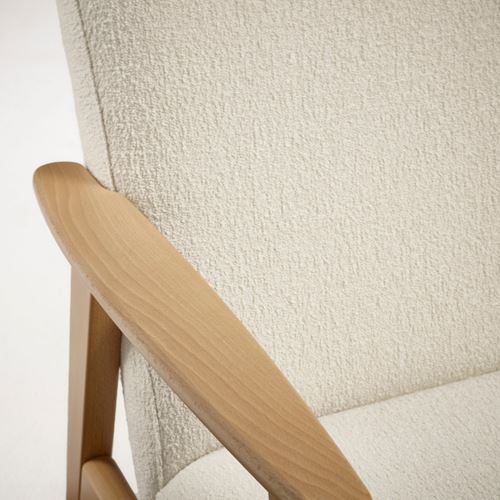 IKEA - EKENASET, armchair, oak effect-axvall off-white