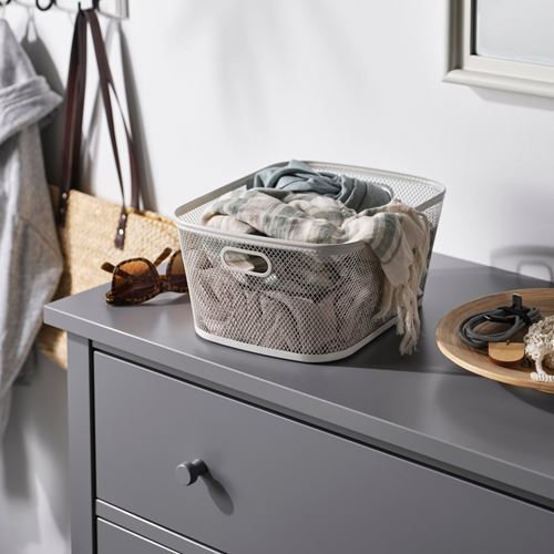 IKEA - SLATTERANG, basket, off white, 25x32x15 cm