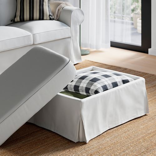 IKEA - EKTORP, pouffe with storage, Blekinge white