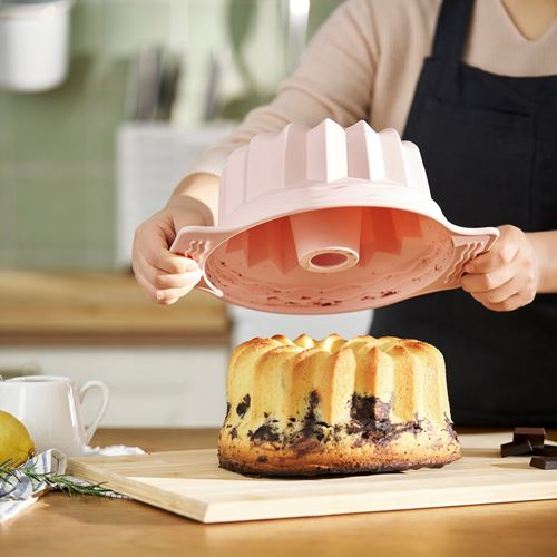 IKEA - BAKTIDER, silikon kek kalıbı, soluk pembe, 22 cm