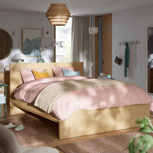 IKEA - STORKLINTA, double bed, oak effect, 140x200 cm