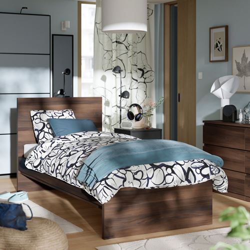 IKEA - STORKLINTA, single bed, oak effect-dark brown, 90x200 cm