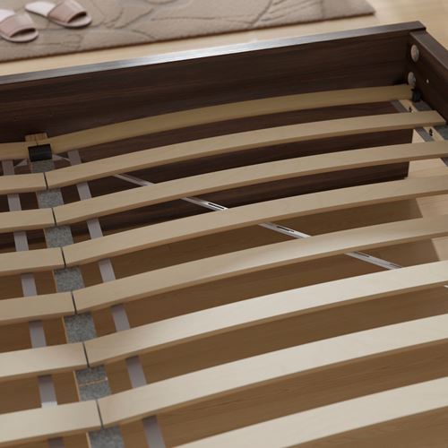 IKEA - STORKLINTA/LURÖY, double bed, oak effect-dark brown, 140x200 cm