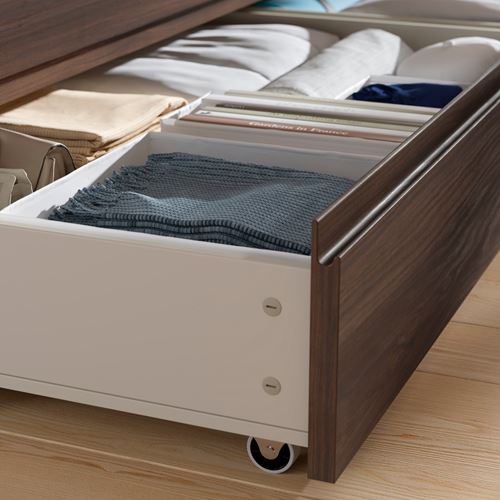 IKEA - STORKLINTA, bedside drawer, oak effect-dark brown, 200 cm