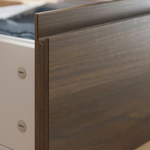 IKEA - STORKLINTA, bedside drawer, oak effect-dark brown, 200 cm