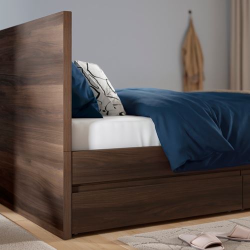 IKEA - STORKLINTA, double bed, oak effect-dark brown, 160x200 cm