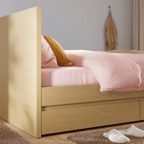 IKEA - STORKLINTA, double bed, oak effect, 140x200 cm
