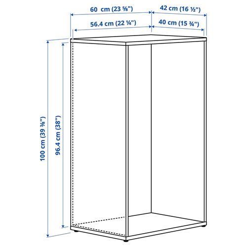 IKEA - LASTARE, wardrobe frame, white, 60x42x100 cm